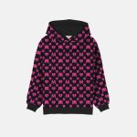 Pink Monogram Black Hoodie