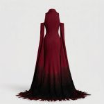 The Empress - Red Off-Shoulder Leg-Slit Maxi Dress - Image 2