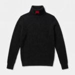 BLack Cashmere Turtleneck Sweater