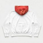 Distressed & Washed Hoodie Red-White - Image 2