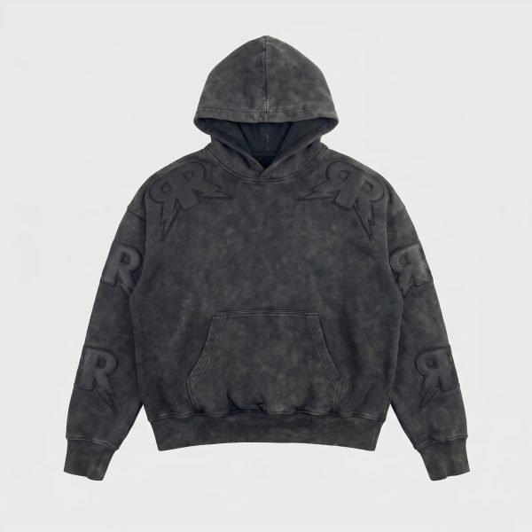 Tie Dye Hoodie with Leather Patches - Pre-Order Sweatshirts & Hoodies category