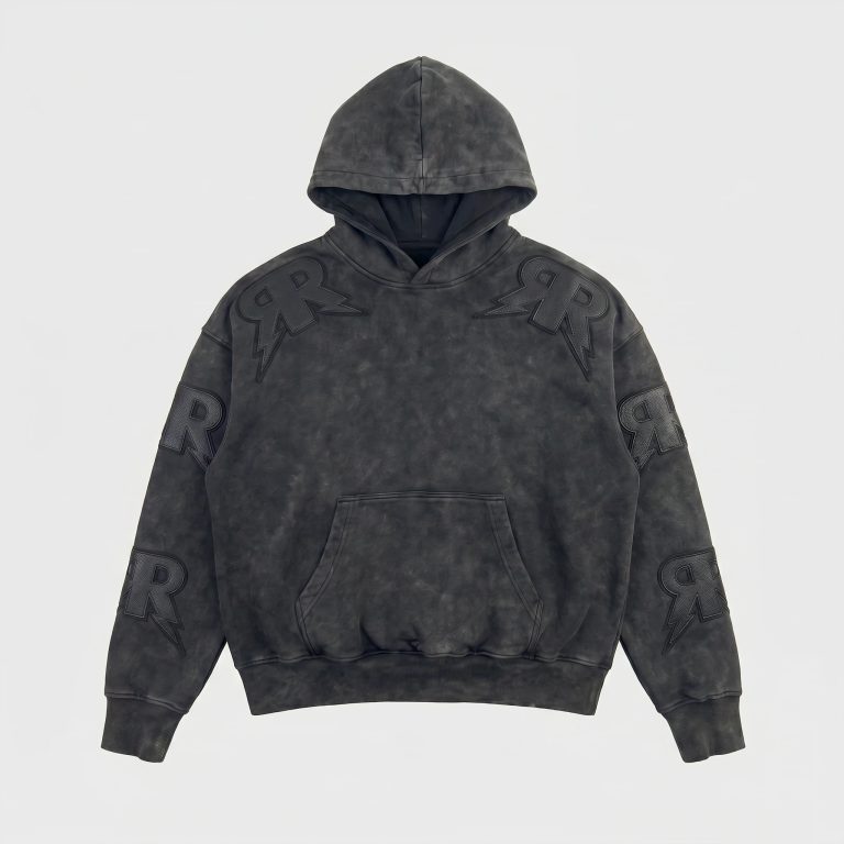 Tie Dye Hoodie with Leather Patches - Pre-Order Sweatshirts & Hoodies category
