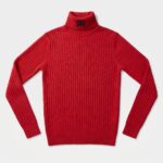 Red Cashmere Turtleneck Sweater